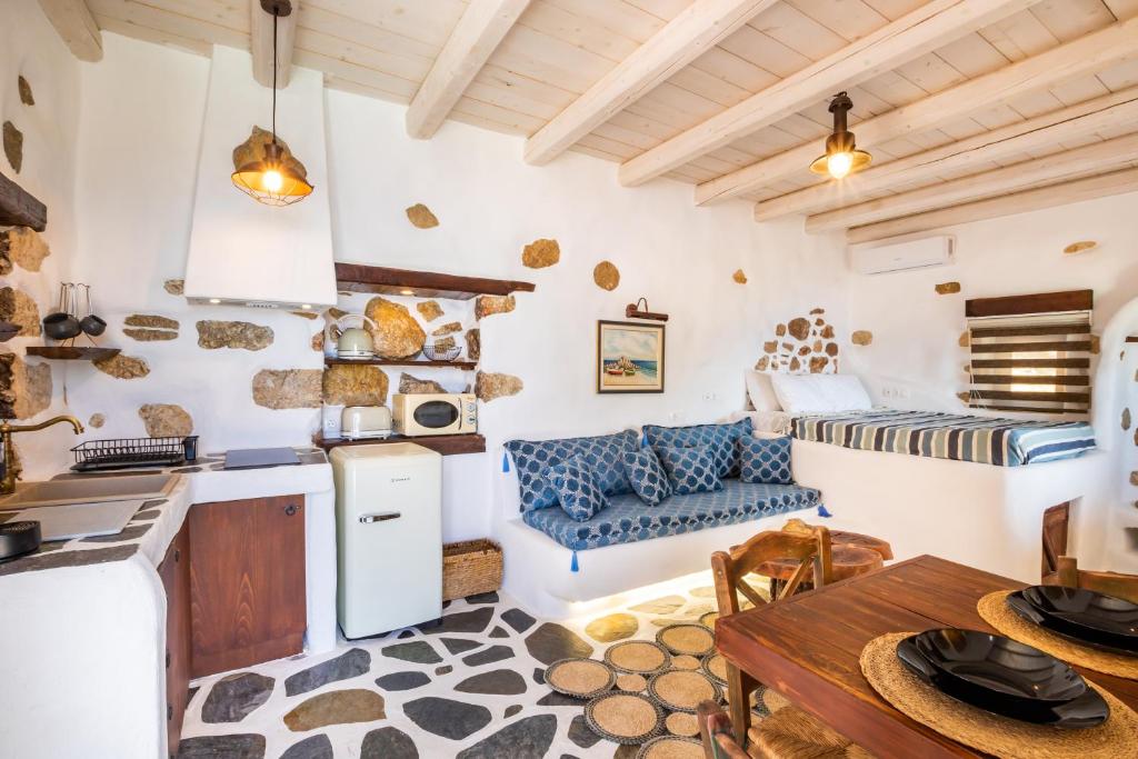 Kuchyň nebo kuchyňský kout v ubytování Aegean View Villa
