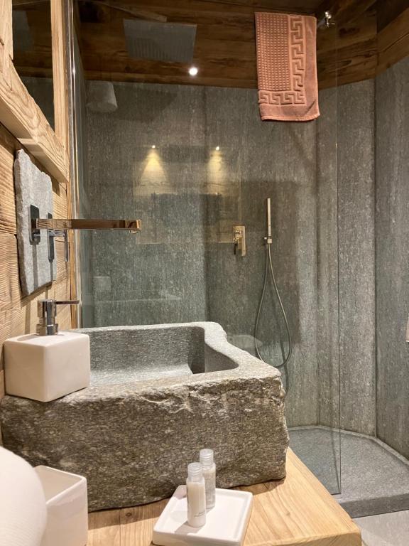 Koupelna v ubytování Ospitalità rurale familiare Land Wasser