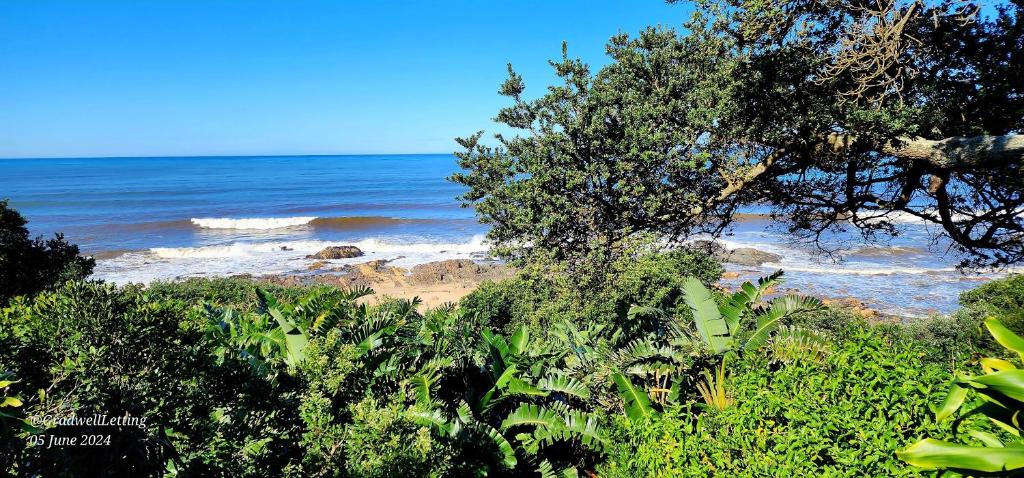 a view of a beach with the ocean in the background at Milkwood Lodge 10 - Sleeps 4 in Port Edward