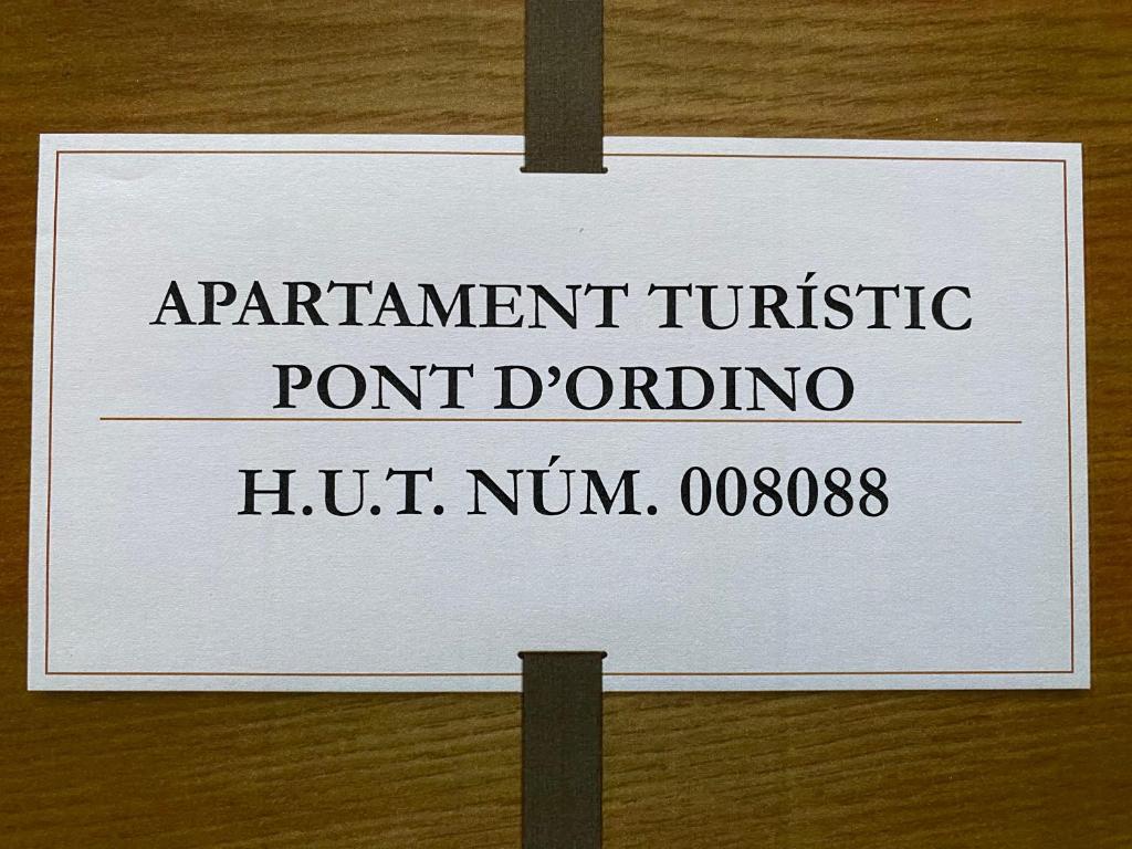 Certifikát, hodnocení, plakát nebo jiný dokument vystavený v ubytování Apartament turistic Pont d’Ordino