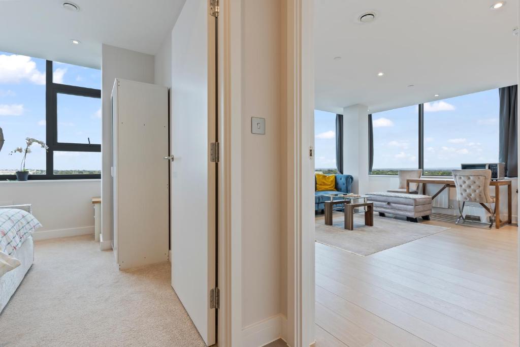 an open living room with a view of a living room at Unbookable Property in Sunbury Common