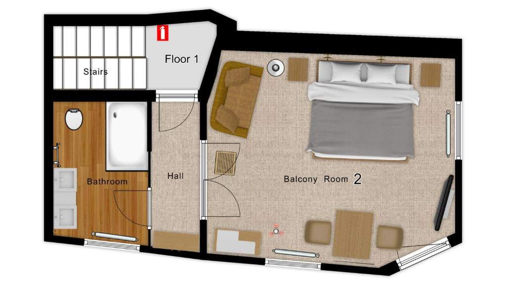 Půdorys ubytování Bariseele B&B