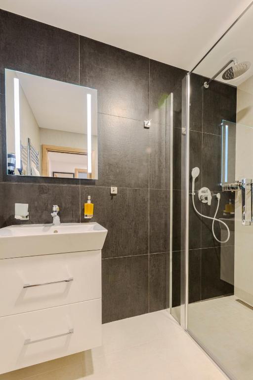 Koupelna v ubytování Hotel Tříška