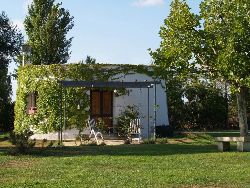 een klein huis in een tuin met een grasveld bij Masseria La Torre in Maglie