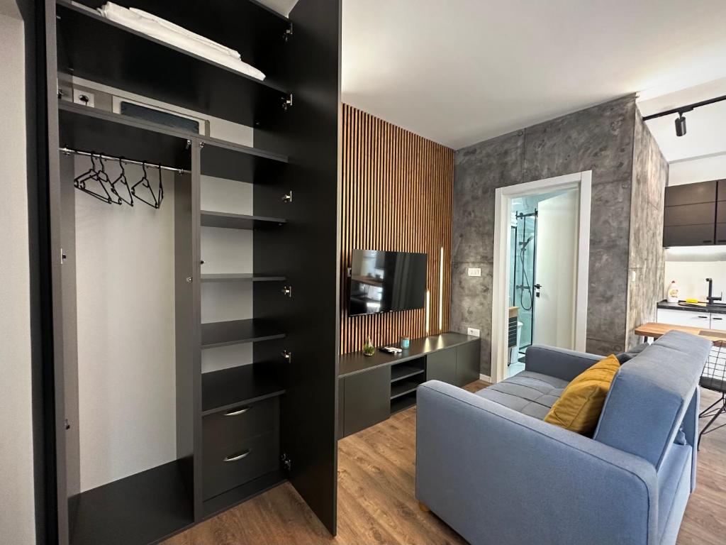 Kuchyň nebo kuchyňský kout v ubytování Central studio apartment