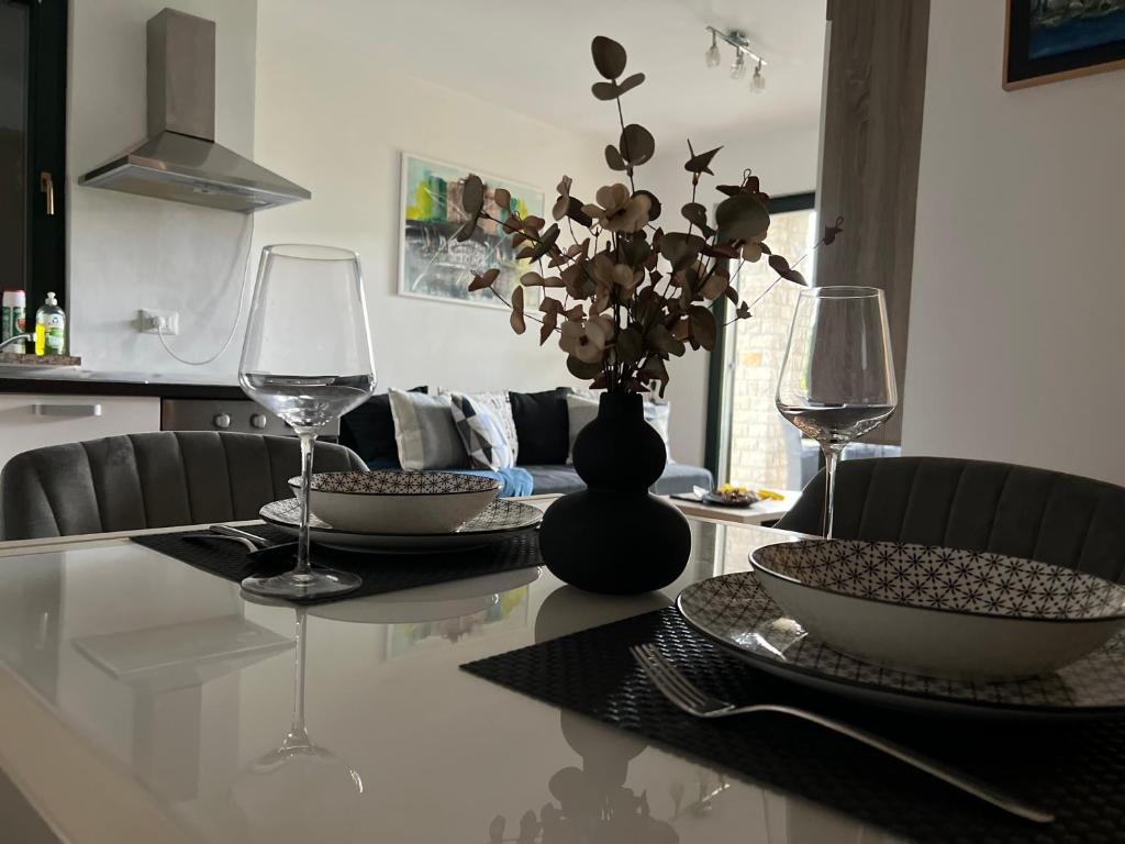 Kuchyň nebo kuchyňský kout v ubytování Olivia