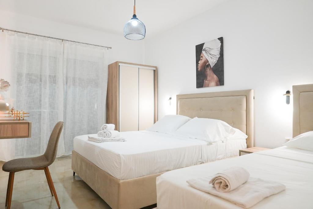 Postel nebo postele na pokoji v ubytování Mar nero Apartments
