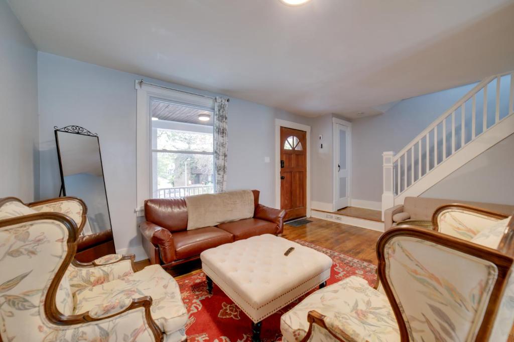 a living room with a couch and a chair at Pittsburgh Home Near Frick Park, 7 Mi to Dtwn in Pittsburgh