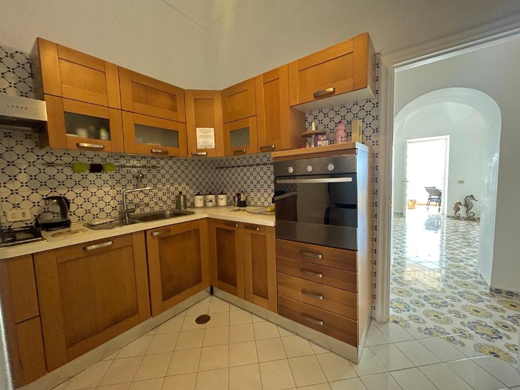 Kuchyň nebo kuchyňský kout v ubytování Villa La Panoramica Sea View