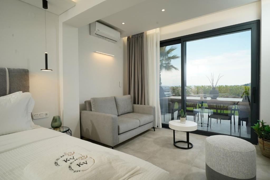 Posezení v ubytování Kefi Luxury Villas