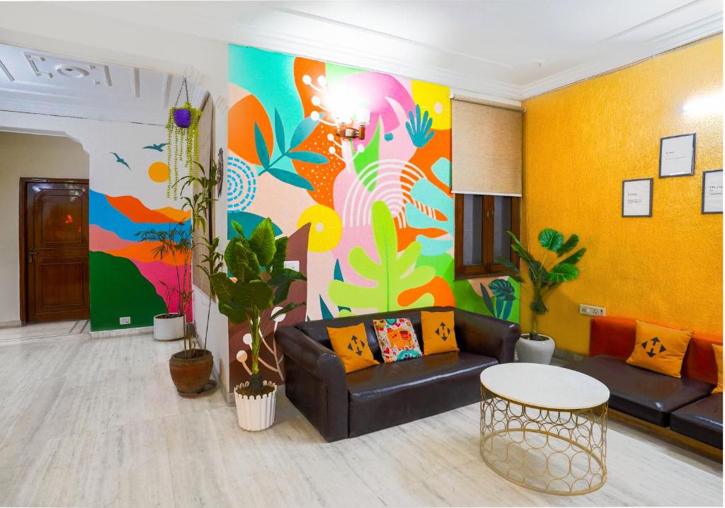 Un lugar para sentarse en Hide-In Hostel Delhi