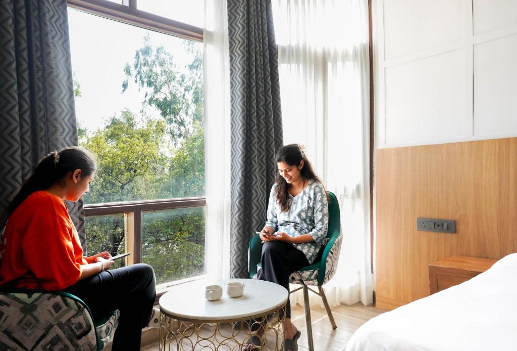 Un lugar para sentarse en Hide-In Hostel Delhi