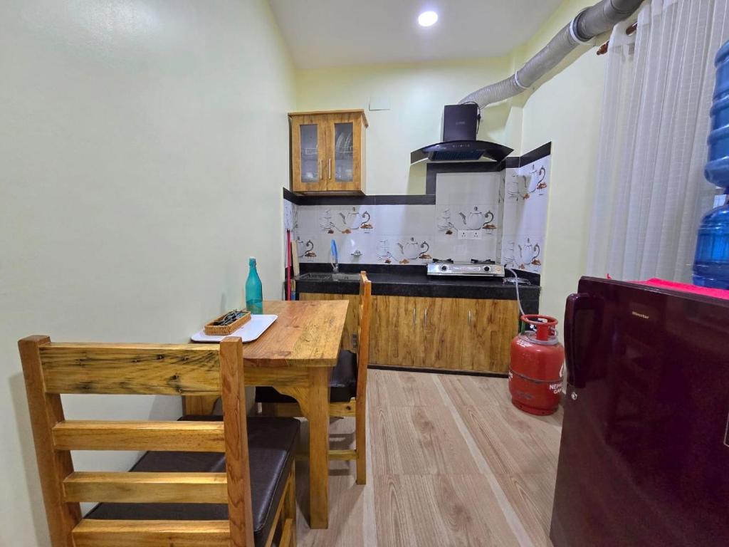 Kuchyň nebo kuchyňský kout v ubytování Crystal Apartment