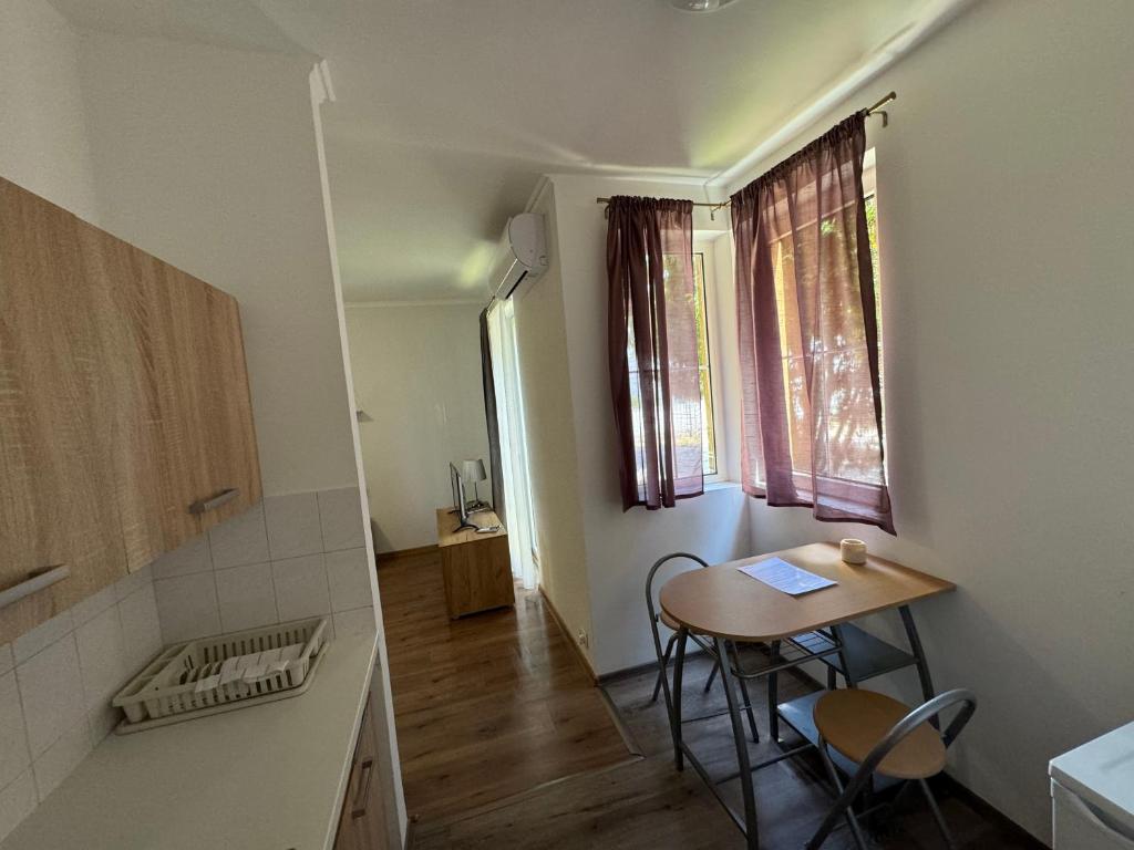 Kuchyňa alebo kuchynka v ubytovaní Bláthy Apartman