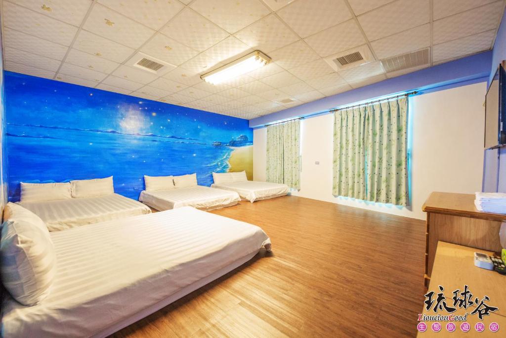 Postel nebo postele na pokoji v ubytování Liouciou Good Homestay