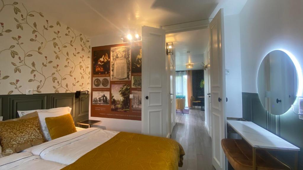 Postel nebo postele na pokoji v ubytování Albertine Agnes Tiny House