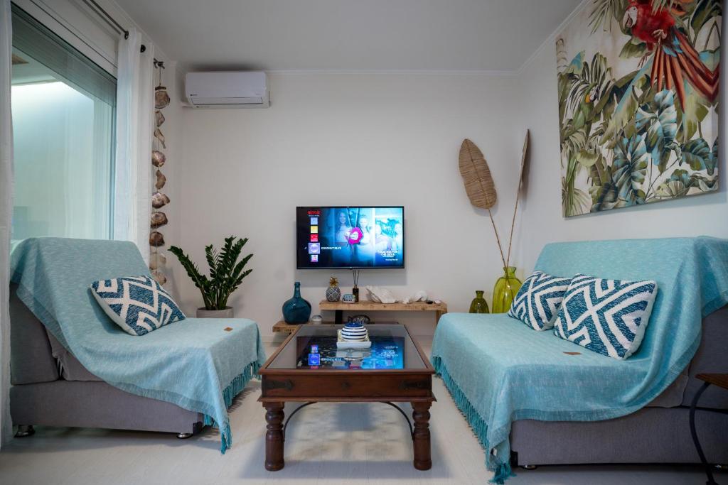Posezení v ubytování Coconut Blue