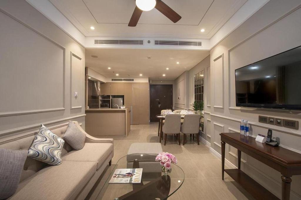 Χώρος καθιστικού στο Ocean view Luxury suites