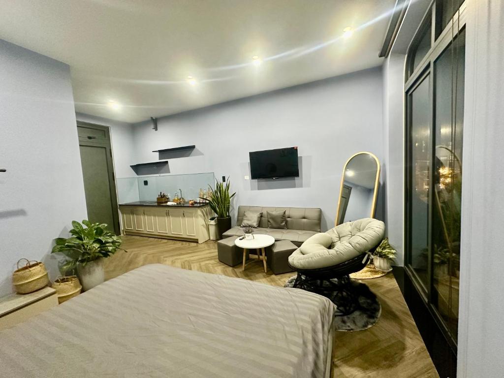 TV/trung tâm giải trí tại Green House - Căn hộ có bếp riêng
