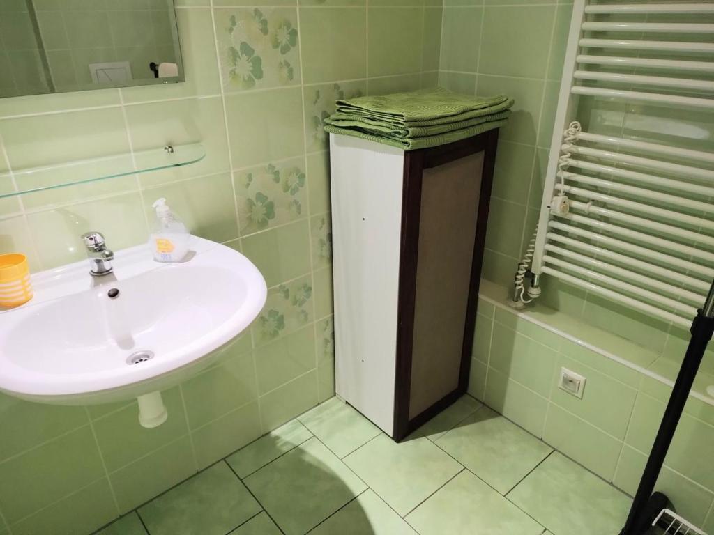 Koupelna v ubytování Apartmány Brevant