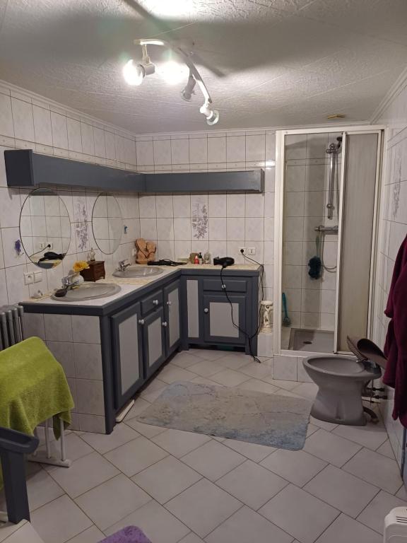 Koupelna v ubytování Le Pouyet