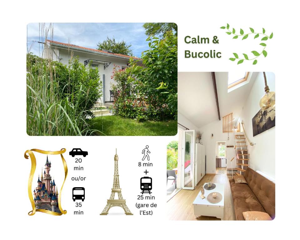 Zahrada ubytování The Little Oak - tiny house with bed on mezzanine & terrace - from 1 to 4 p Disney, Paris & CDG