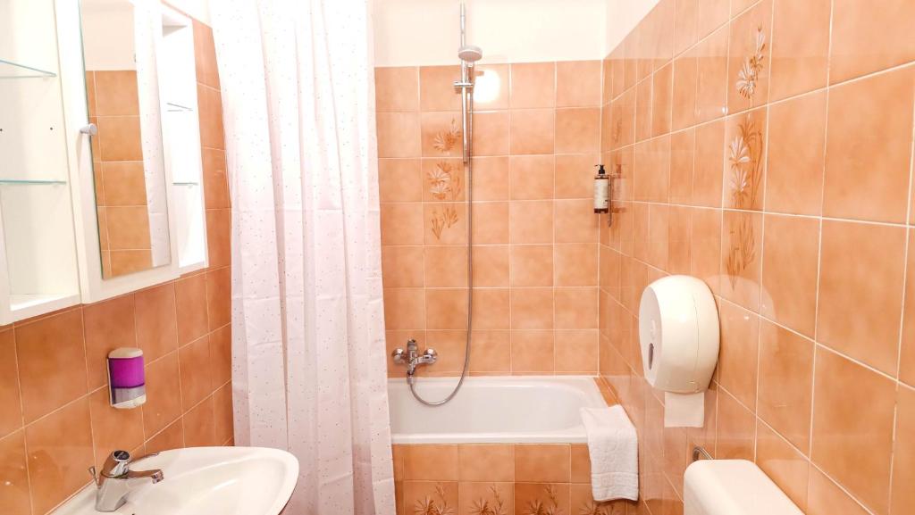Koupelna v ubytování Rooms Koblar