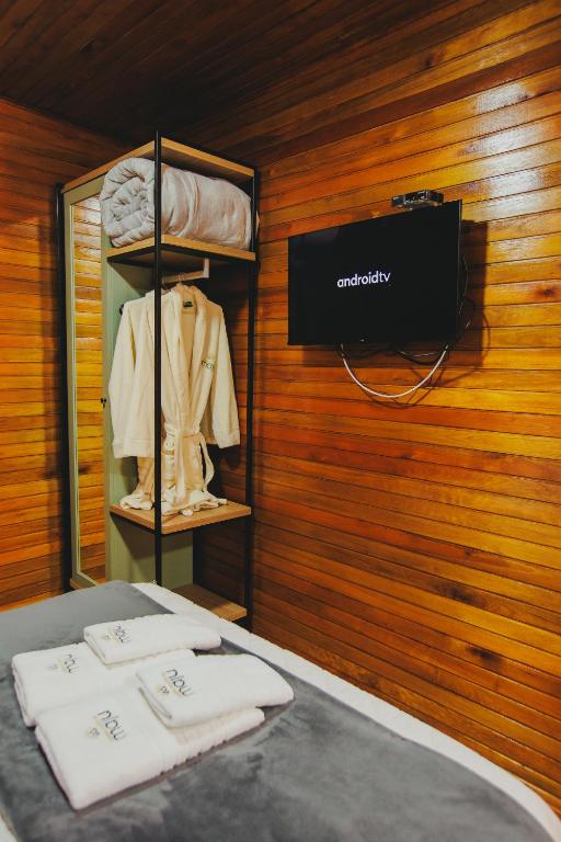TV a/nebo společenská místnost v ubytování Recanto da Maju