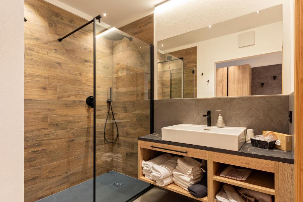 Koupelna v ubytování Monza Dolomites Hotel