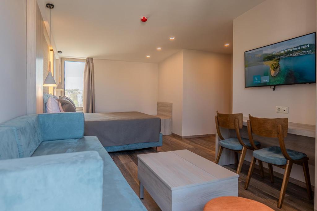 Posezení v ubytování Wellnest Hotel