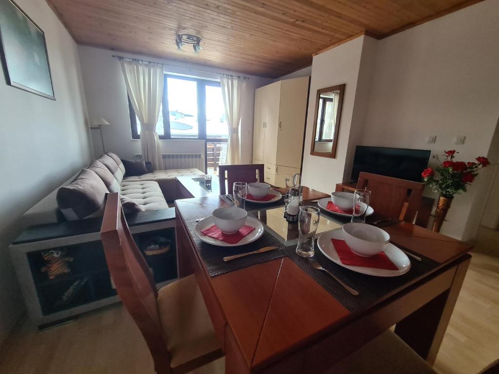 Posezení v ubytování Saphir apartment , Rhodopi Pearl Pamporovo