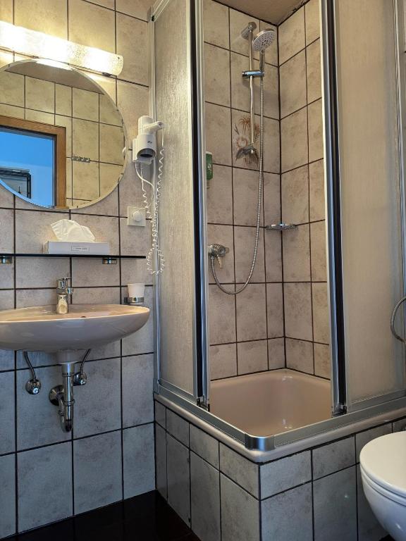 Koupelna v ubytování Hotel Zur Mühle