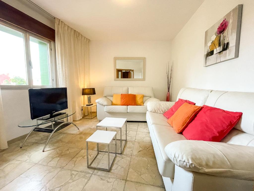 TV a/nebo společenská místnost v ubytování Apartamentos O Grove 3000