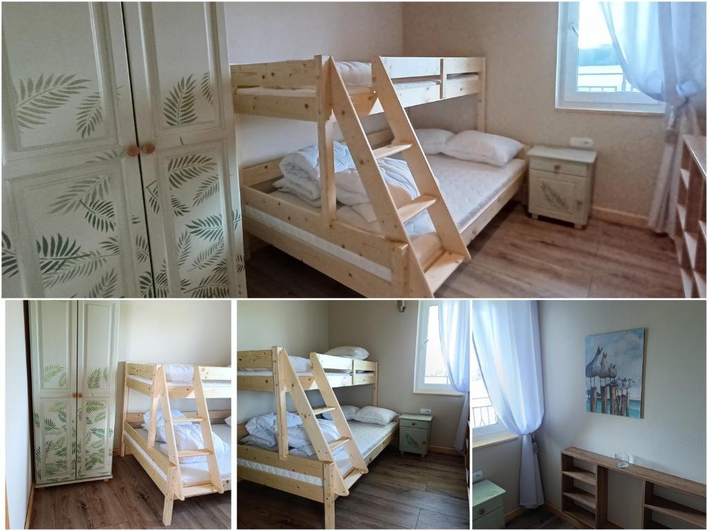 Posteľ alebo postele v izbe v ubytovaní Apartamenty Poświata - z widokiem na łąki