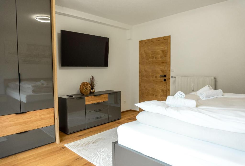 Postel nebo postele na pokoji v ubytování Ferienwohnung Gföller