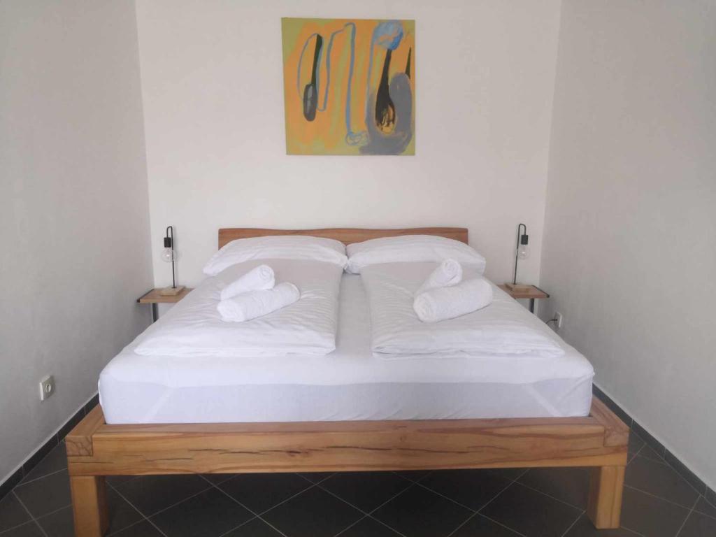 Postel nebo postele na pokoji v ubytování Apartmán u Šenků