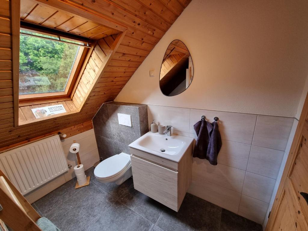 Koupelna v ubytování Schwalbennest