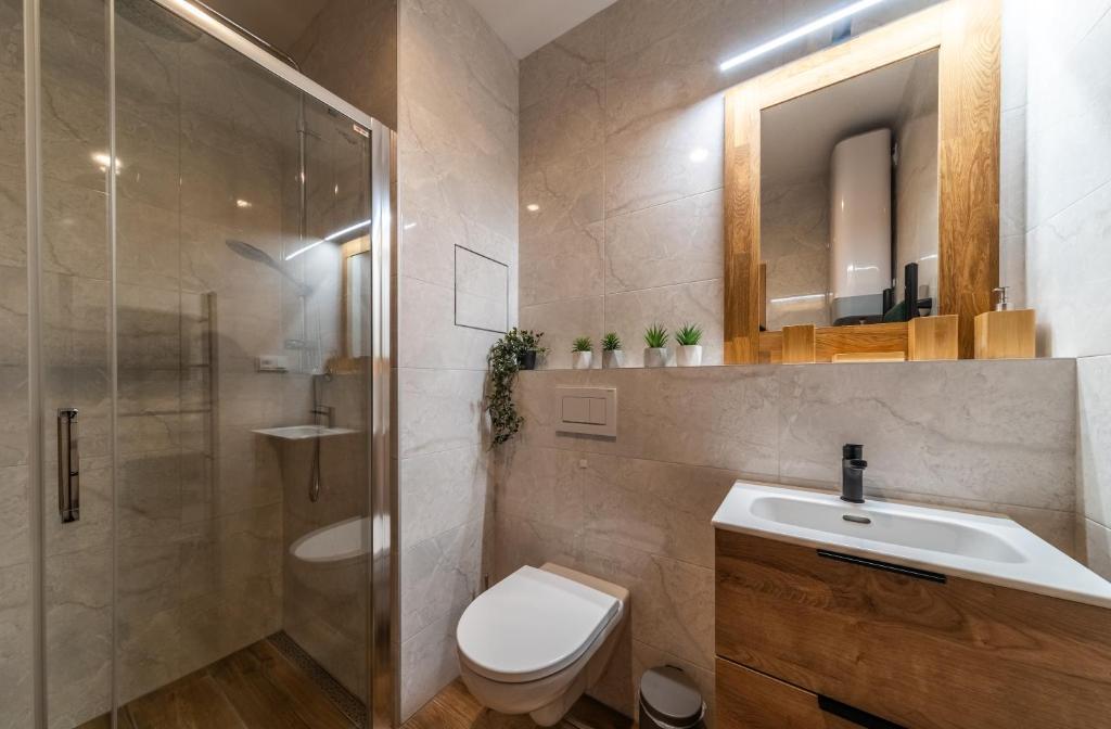 Koupelna v ubytování Luxusní apartmány Domovjanka - VELKÁ STOLOVÁ a MALÁ STOLOVÁ