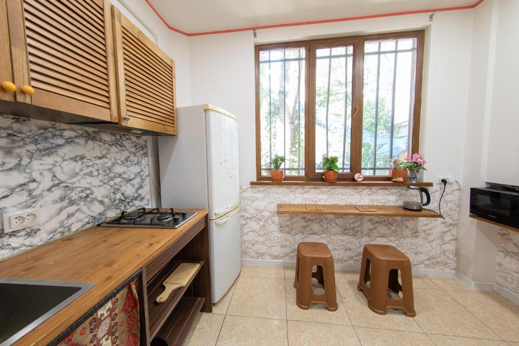 Kuchyň nebo kuchyňský kout v ubytování Armena Hostel