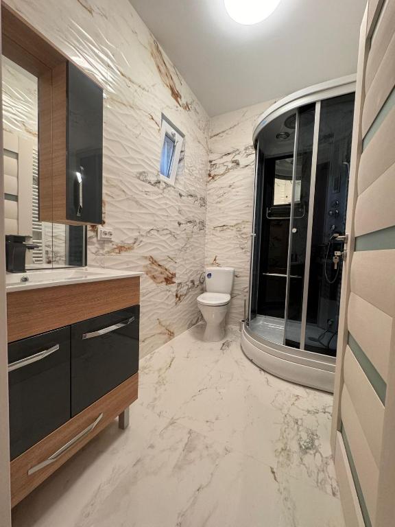 Koupelna v ubytování Sico Hostel Centru