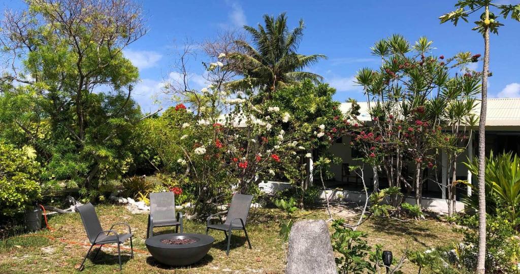 Zahrada ubytování Moana Breeze Rangiroa - Rental car included - Air conditioning - WI-Fi