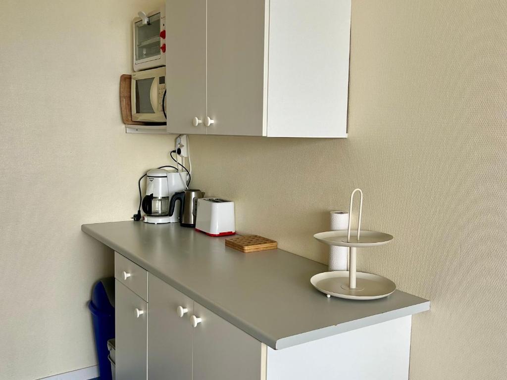 Kuchyňa alebo kuchynka v ubytovaní Appartement face mer avec garage, proche plage - FR-1-652-29