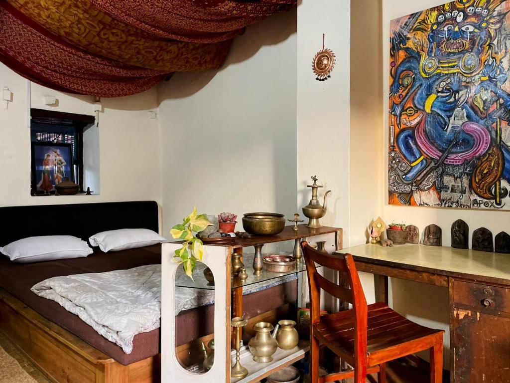 Voodi või voodid majutusasutuse Shekhar's Shared Home toas