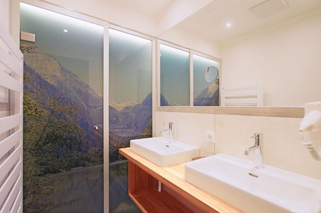 Koupelna v ubytování Haus Hintertux