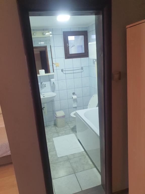 Koupelna v ubytování Guest house Vila Bor