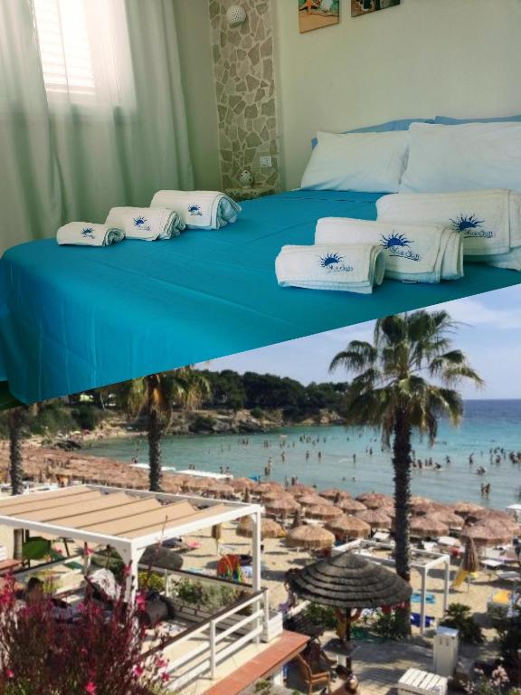 Кровать или кровати в номере BlueSun Apartments