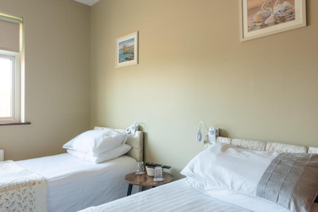 two beds sitting next to each other in a room at AVALON HOUSE in Galway