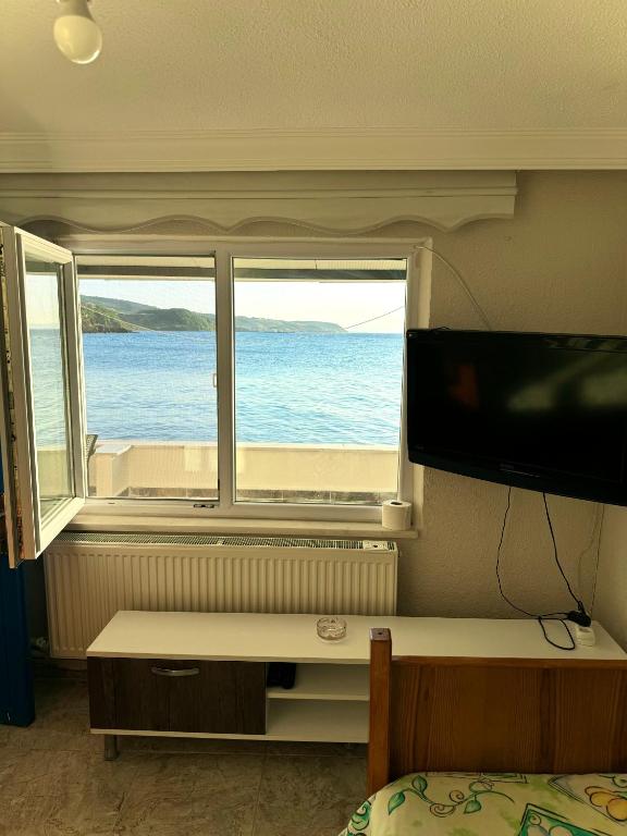 TV a/nebo společenská místnost v ubytování A peaceful holiday house in nature by the sea