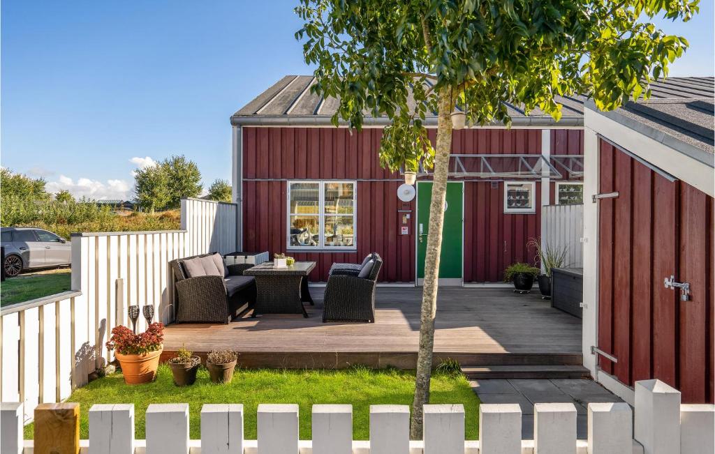 Bygningen som feriehuset ligger i