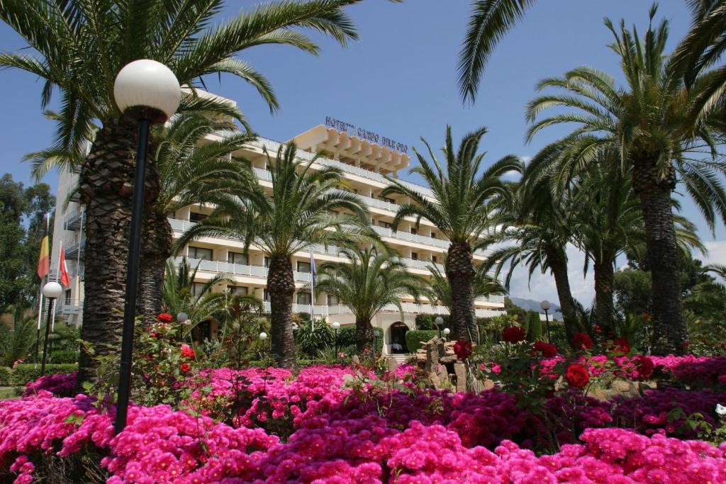 a view of the hotel from the gardens at Hôtel Campo Dell'oro in Ajaccio